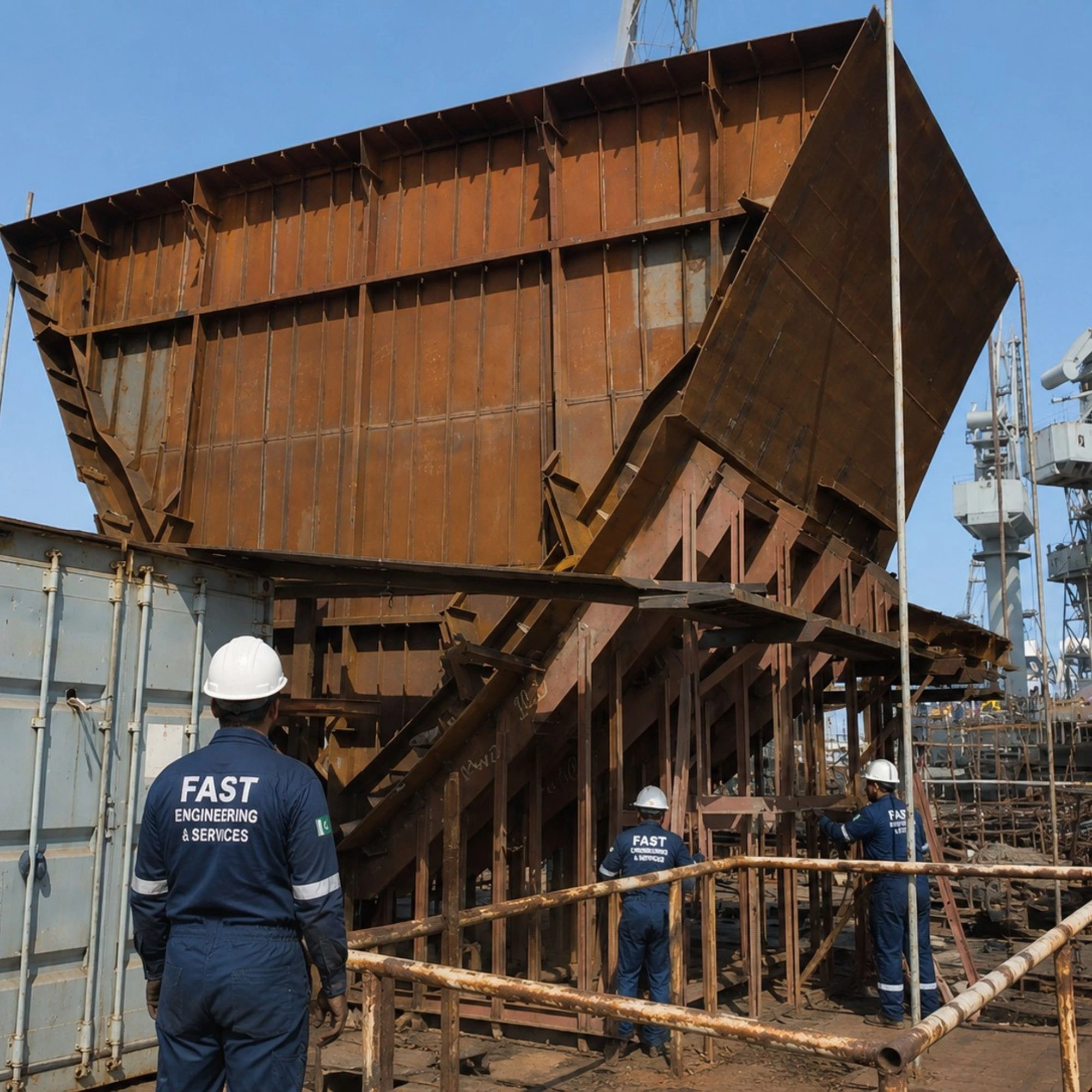 Modern Shipyard Dry Dock Structural Steel Repair